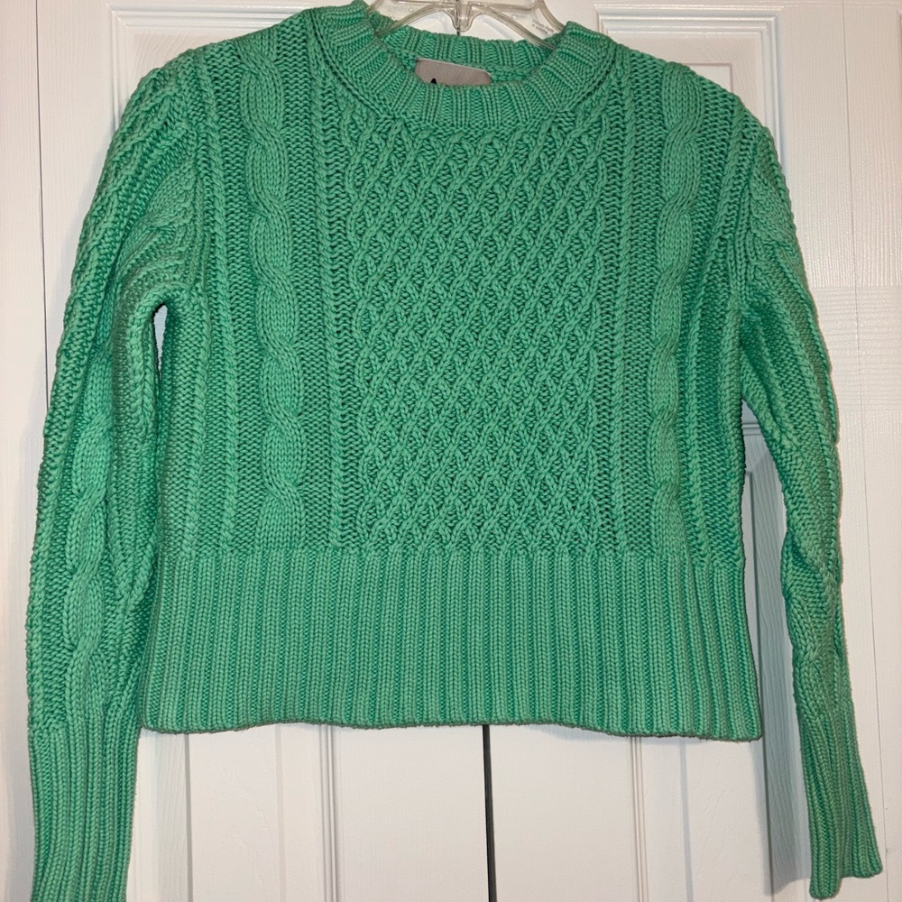 ACNE Lia Mint Green Cable Knit “Kanye” Sweater